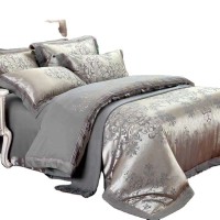 Hot Sale Embroidery European Luxury Wedding Cotton Silk Bedding Sets Bed Sheet With Pillows Comforter Sets