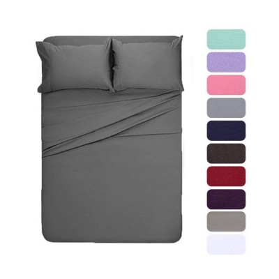 2021 Hot Selling 4 Pieces 100% Polyester Microfiber Bed Sheet Set Double Bed Sheet Cheap Bed Sheets Queen Size Sabanas On Line